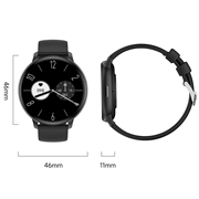 T6 Fitness-smartur med Bluetooth-opkald og pulsmåler - 1.38" - Sort